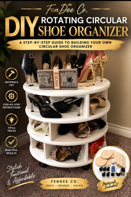 The FenDee Co. DIY Rotating Circular Shoe Organizer Tutorial